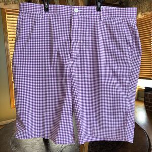 Footjoy Purple White Gingham Check Golf Shorts Men Size 36 Summer PGA Caddyshack